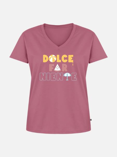 Dolce Far Niente - Frauen Premium Bio T-Shirt mit V-Ausschnitt - Mauve