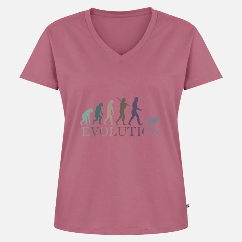 EVOLUTION POODLE - Women's Premium Organic V-neck T-shirt - mauve