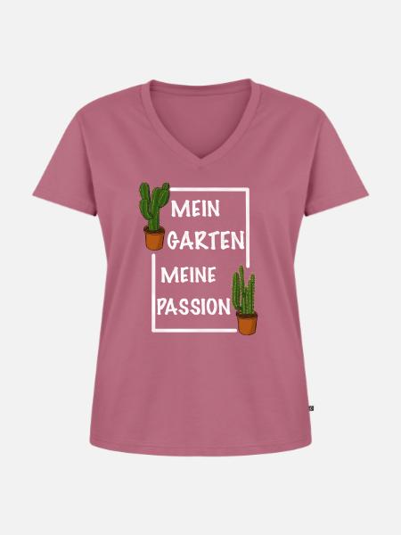 Mein Garten meine Passion - Frauen Premium Bio T-Shirt mit V-Ausschnitt - Mauve