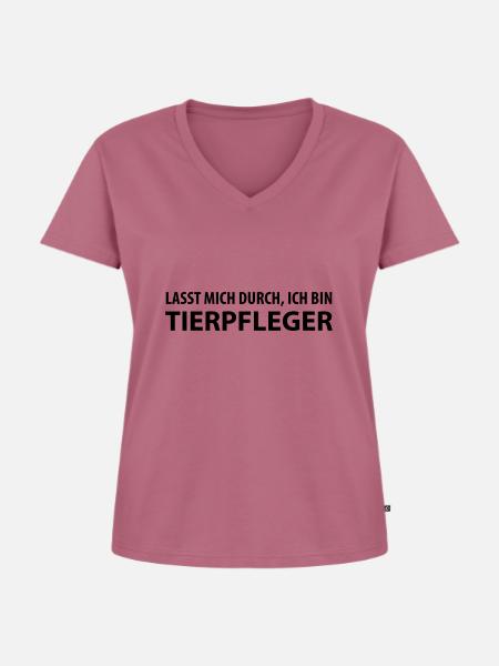 tierpfleger - Frauen Premium Bio T-Shirt mit V-Ausschnitt - Mauve