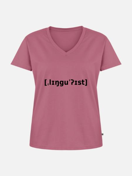 Linguist - Frauen Premium Bio T-Shirt mit V-Ausschnitt - Mauve