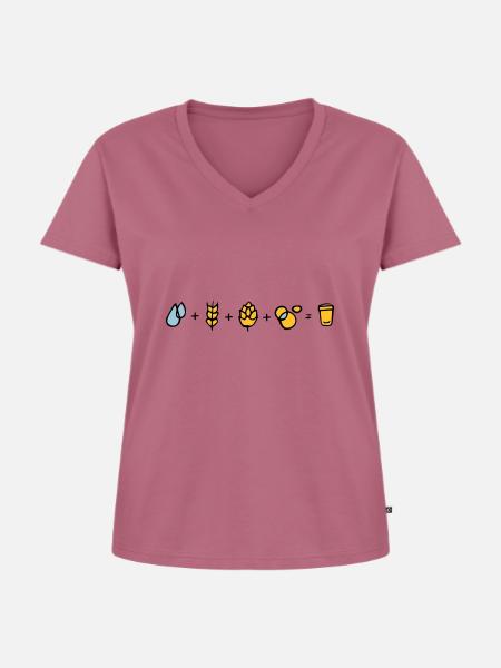 Bier Formel - Frauen Premium Bio T-Shirt mit V-Ausschnitt - Mauve