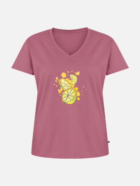 Lemon - Zitronen - Früchte - Zitrus - Frauen Premium Bio T-Shirt mit V-Ausschnitt - Mauve