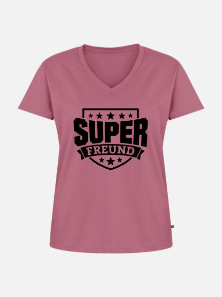 Super Freund - Frauen Premium Bio T-Shirt mit V-Ausschnitt - Mauve