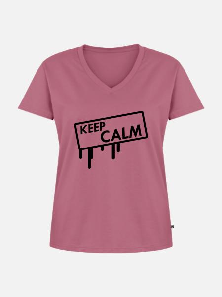 keep calm - Frauen Premium Bio T-Shirt mit V-Ausschnitt - Mauve