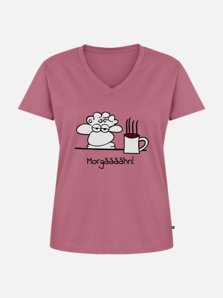 müdes Schaf - Frauen Premium Bio T-Shirt mit V-Ausschnitt - Mauve