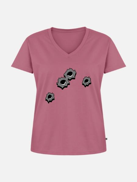 Loch Löcher einschüsse - Frauen Premium Bio T-Shirt mit V-Ausschnitt - Mauve