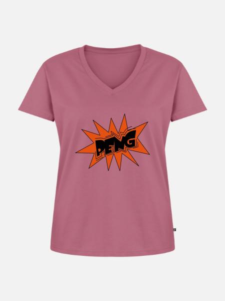peng - Frauen Premium Bio T-Shirt mit V-Ausschnitt - Mauve