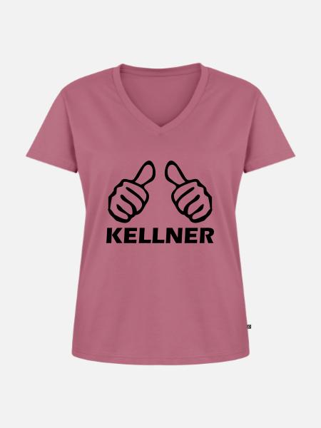 kellner - Frauen Premium Bio T-Shirt mit V-Ausschnitt - Mauve