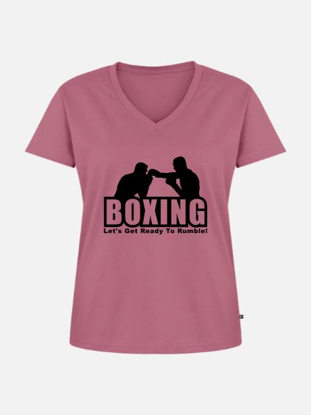 boxing - Frauen Premium Bio T-Shirt mit V-Ausschnitt - Mauve