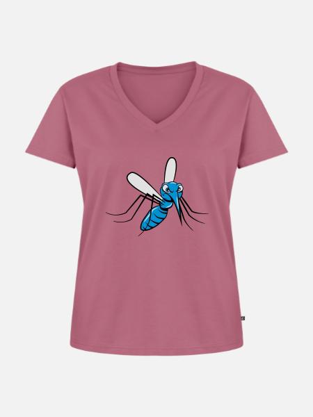 Mücke Mosquito insekt - Frauen Premium Bio T-Shirt mit V-Ausschnitt - Mauve
