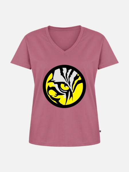 Tiger Eye - Frauen Premium Bio T-Shirt mit V-Ausschnitt - Mauve