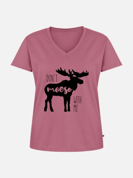 Moose - Frauen Premium Bio T-Shirt mit V-Ausschnitt - Mauve