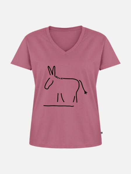 sturer esel - Frauen Premium Bio T-Shirt mit V-Ausschnitt - Mauve