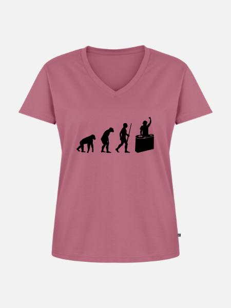 DeeJay Evolution - Frauen Premium Bio T-Shirt mit V-Ausschnitt - Mauve