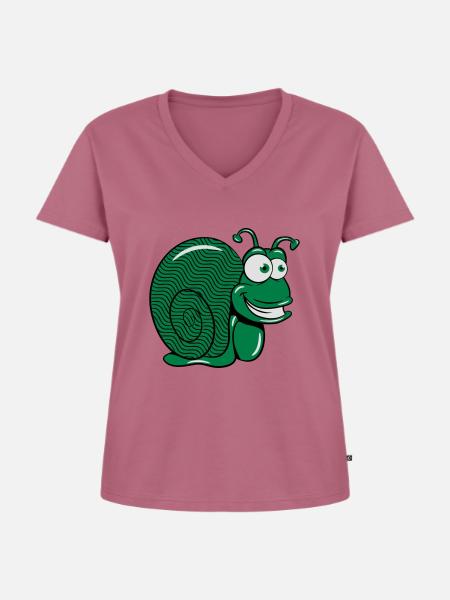 schnecke lustig witzig - Frauen Premium Bio T-Shirt mit V-Ausschnitt - Mauve