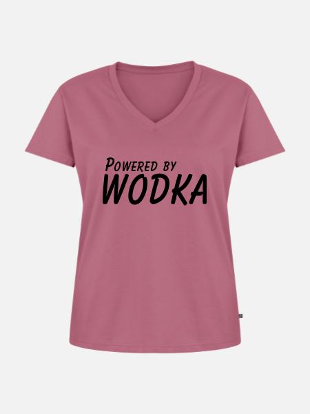 powered by wodka - Frauen Premium Bio T-Shirt mit V-Ausschnitt - Mauve