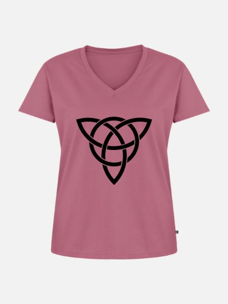 triquetra - Frauen Premium Bio T-Shirt mit V-Ausschnitt - Mauve