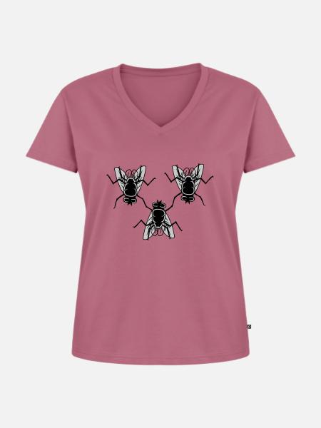 Team 3 Freunde Stubenfliegen - Frauen Premium Bio T-Shirt mit V-Ausschnitt - Mauve