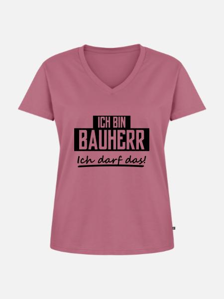 ich bin bauherr - Frauen Premium Bio T-Shirt mit V-Ausschnitt - Mauve