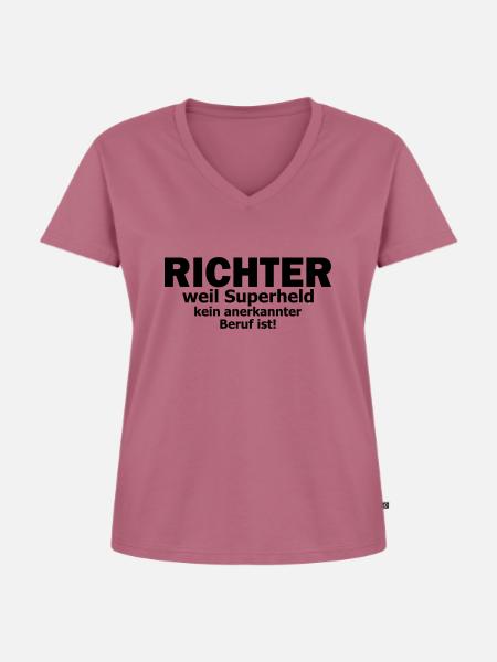 Richter - Frauen Premium Bio T-Shirt mit V-Ausschnitt - Mauve