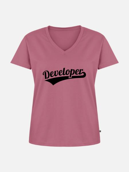 Entwickler - Frauen Premium Bio T-Shirt mit V-Ausschnitt - Mauve