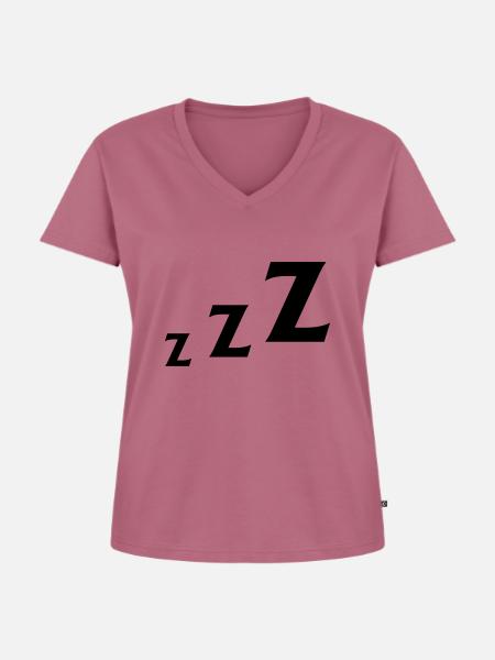 zzz schlafen - Frauen Premium Bio T-Shirt mit V-Ausschnitt - Mauve