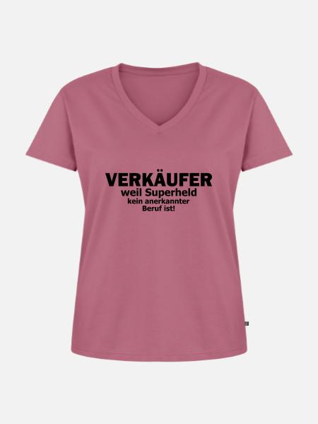verkäufer - Frauen Premium Bio T-Shirt mit V-Ausschnitt - Mauve