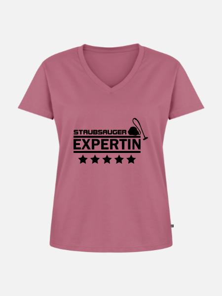 staubsauger expertin - Frauen Premium Bio T-Shirt mit V-Ausschnitt - Mauve