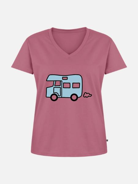Wohnmobil - Caravan - V2 - Frauen Premium Bio T-Shirt mit V-Ausschnitt - Mauve