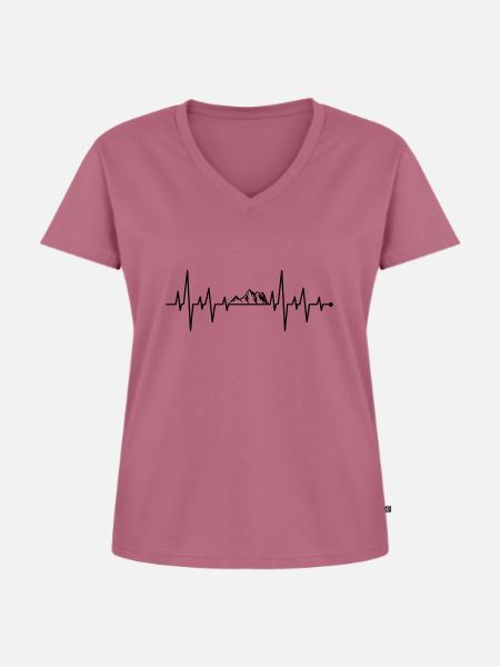 berg - Frauen Premium Bio T-Shirt mit V-Ausschnitt - Mauve