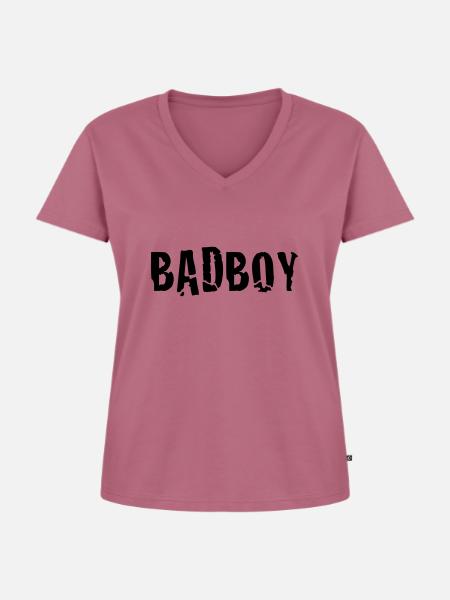 badboy - Frauen Premium Bio T-Shirt mit V-Ausschnitt - Mauve