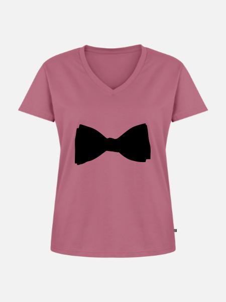 Fliege - Frauen Premium Bio T-Shirt mit V-Ausschnitt - Mauve