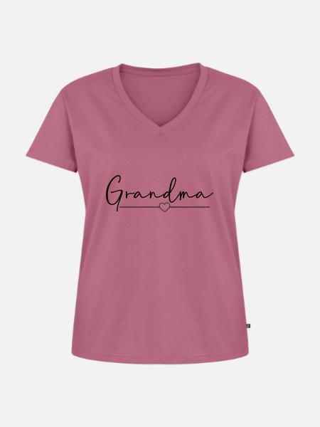 Großmutter - Frauen Premium Bio T-Shirt mit V-Ausschnitt - Mauve