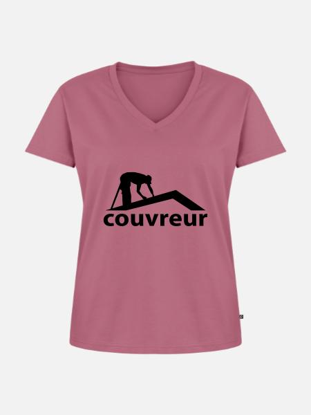 Dachdecker - Frauen Premium Bio T-Shirt mit V-Ausschnitt - Mauve