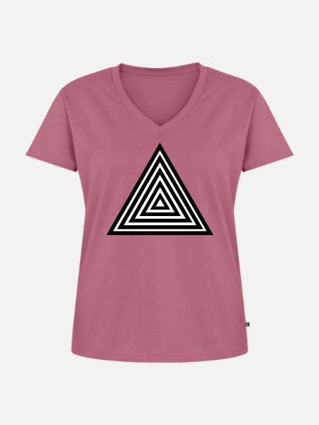 Dreieck - Triangle - Frauen Premium Bio T-Shirt mit V-Ausschnitt - Mauve