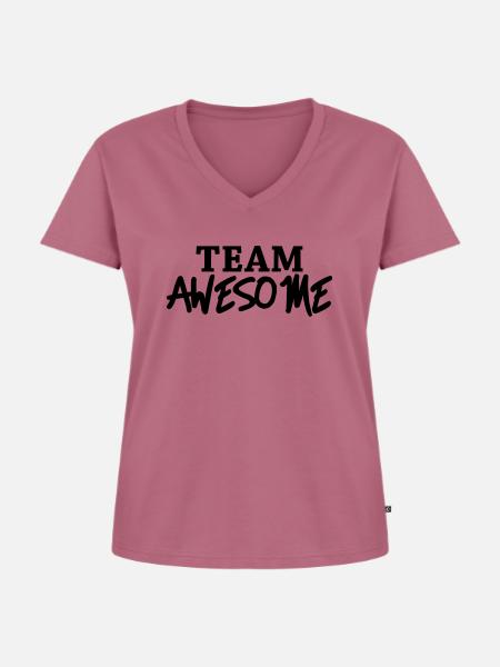 Team Awesome - Frauen Premium Bio T-Shirt mit V-Ausschnitt - Mauve