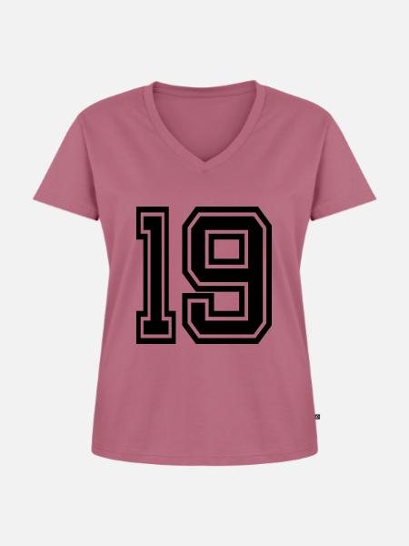 19 - Frauen Premium Bio T-Shirt mit V-Ausschnitt - Mauve