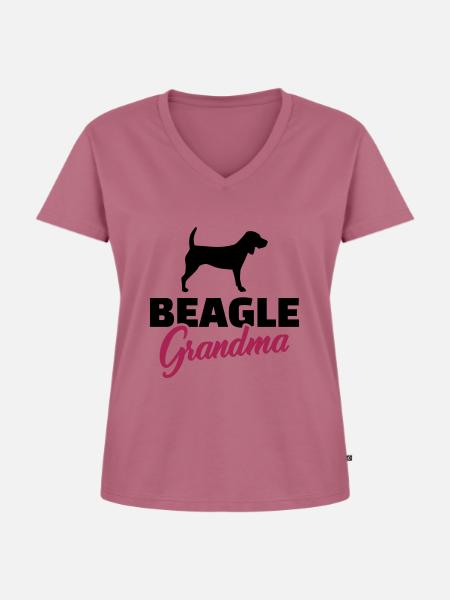 Beagle - Frauen Premium Bio T-Shirt mit V-Ausschnitt - Mauve