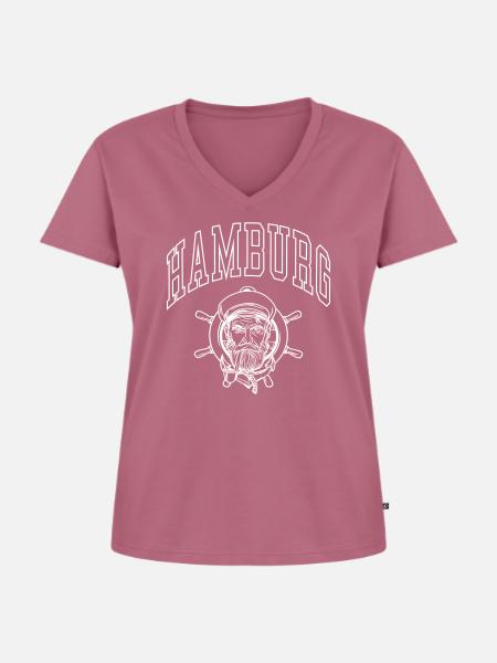 Hamburg - Frauen Premium Bio T-Shirt mit V-Ausschnitt - Mauve