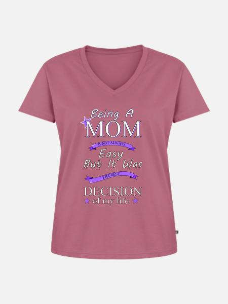 Mutter sein - Frauen Premium Bio T-Shirt mit V-Ausschnitt - Mauve