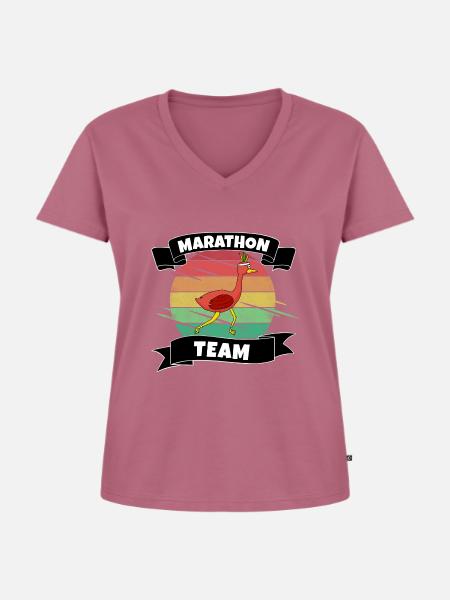 Marathon - Frauen Premium Bio T-Shirt mit V-Ausschnitt - Mauve