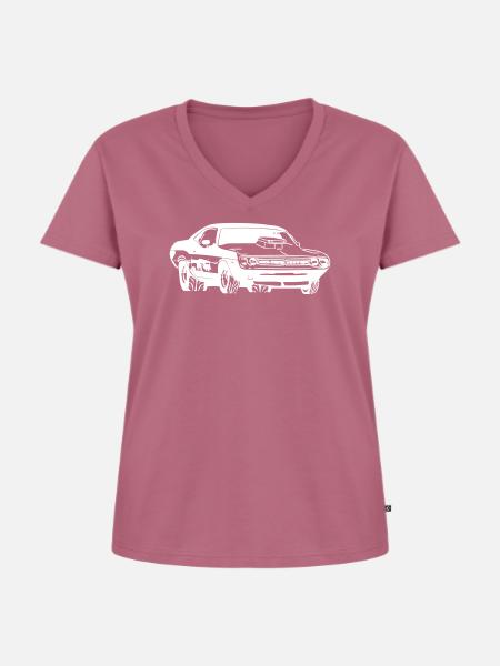 Challenger - Frauen Premium Bio T-Shirt mit V-Ausschnitt - Mauve