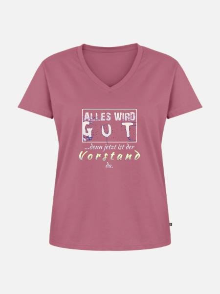 Vorstand - Frauen Premium Bio T-Shirt mit V-Ausschnitt - Mauve
