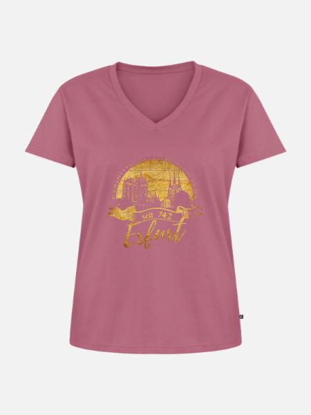 Erfurt - Frauen Premium Bio T-Shirt mit V-Ausschnitt - Mauve