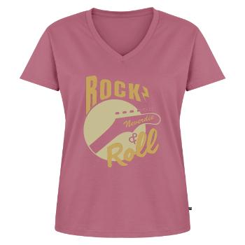 Rock n Roll - Frauen Premium Bio T-Shirt mit V-Ausschnitt - Mauve - Vorne - AI Model Female 172 dark (172cm)