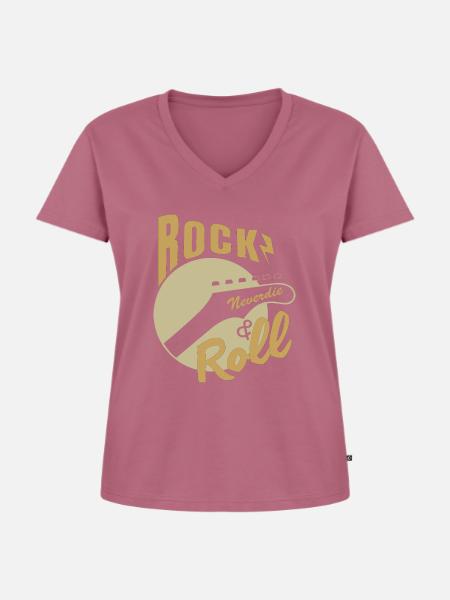 Rock n Roll - Frauen Premium Bio T-Shirt mit V-Ausschnitt - Mauve