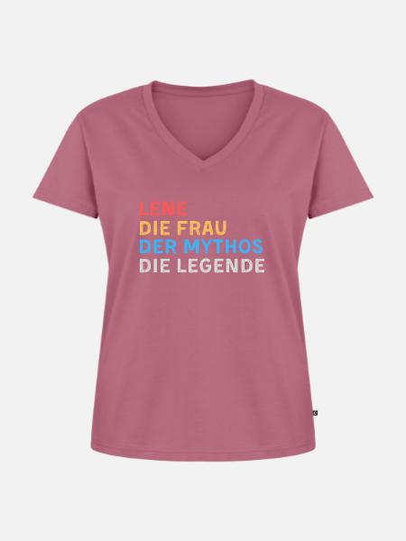 Lene Fau Mythos Legende - Frauen Premium Bio T-Shirt mit V-Ausschnitt - Mauve