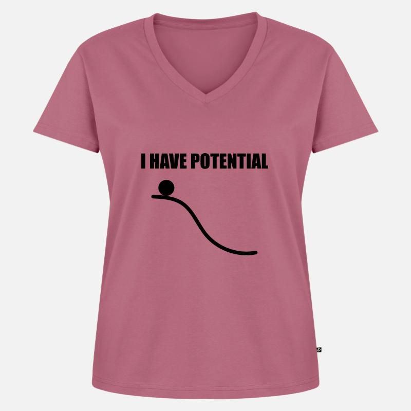 I have potential physicist physics physically math - Women's Premium Organic V-neck T-shirt - mauve