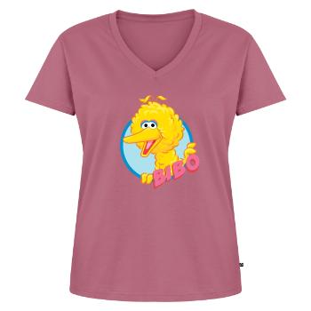 Sesamstraße Bibo Portrait - Frauen Premium Bio T-Shirt mit V-Ausschnitt - Mauve - Vorne - AI Model Female 172 dark (172cm)